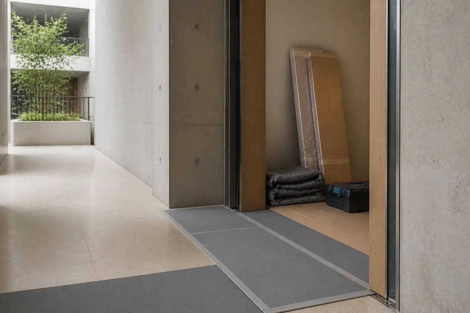 Ingreso de un departamento protegido y preparado para una remodelación ordenada